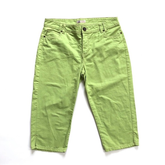 Faded Glory Denim - Bright Lime Green Jean Capris